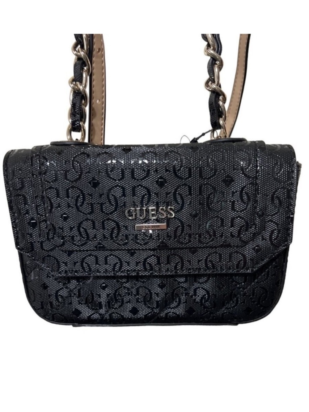 GUESS Mini Crossbody Bag Logo Embossed Black NWT